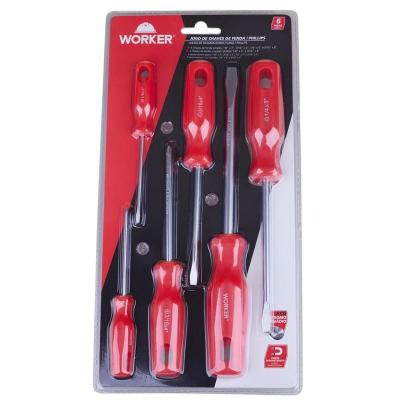 JOGO CHAVE FENDA PHILLIPS 6 PCS CR-V WORKER