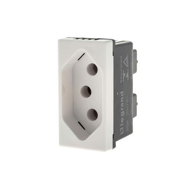 PIALPLUS + MODULO TOMADA 2P+T 20A BRANCA BCA B.AUT