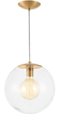 PEND. ESFERA DIAM.20CM FECHADA CRISTAL METAL DOURADO