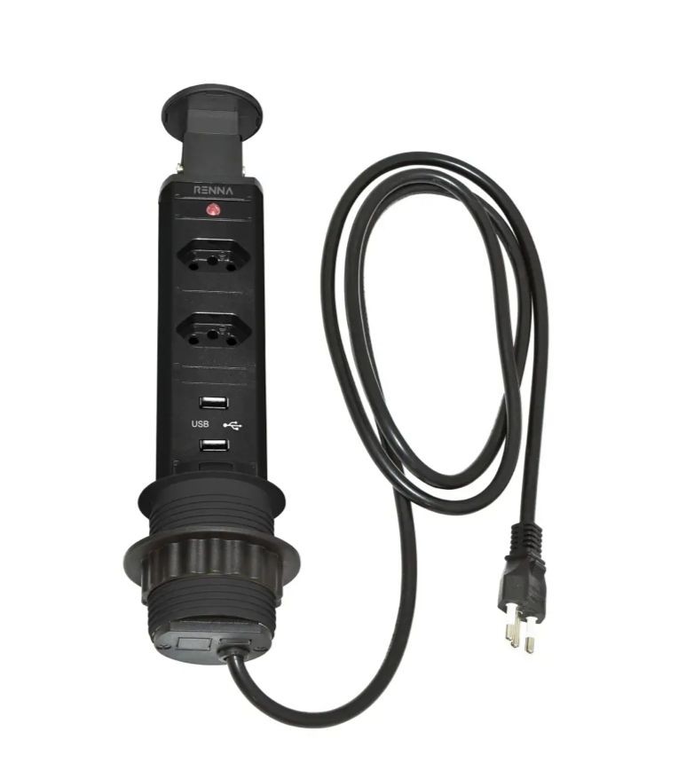 TORRE DE TOMADA C/ 2 TOMADAS + 2 USB PIX