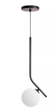 PENDENTE GLOBE V 1XG9 OPALINO PRETO ORLUCE