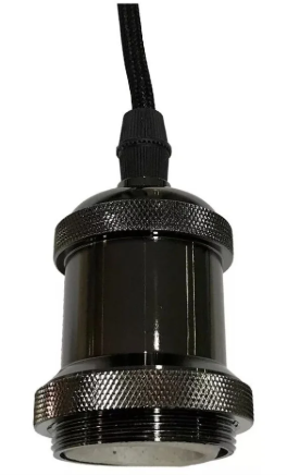 PENDENTE DECOR PRETO LISO E27 DECE27PDPTV2