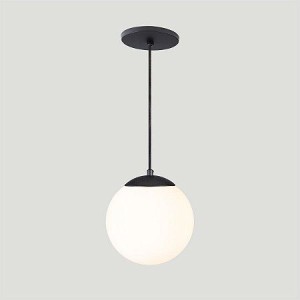PEND MDL ESFERA 1L DIAM.20CM VID LEITOSO FOSCO - PRETO 