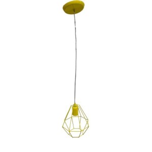 PENDENTE ARAMADO DIAMANTE 21CM AMARELO