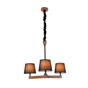 LUSTRE YASMIN 3 LAMP. CASTANHO CUP.PRETA