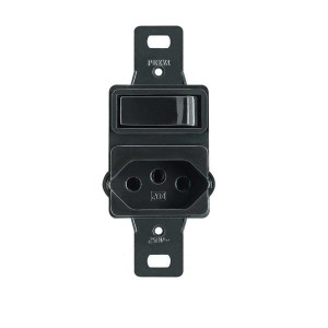 INTERRUP 10A+TOMADA 2P+T 20A 250V COND. S/PLACA PRETO - PEZZI