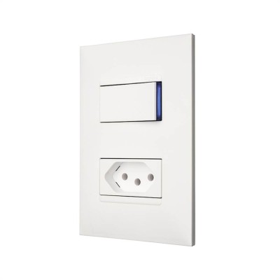 PIALPLUS + INTERRUPTOR SIMPLES 10A + TOMADA 2P+T 20A 4X2 BCO