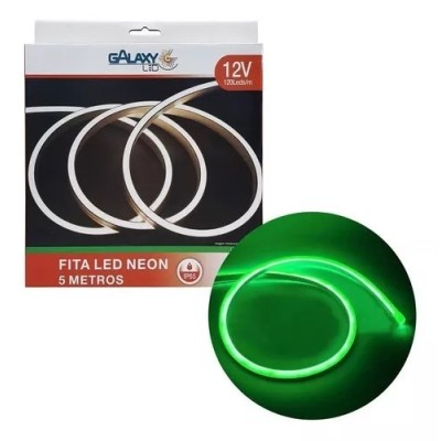 FITA LED NEON 12V 5M IP65 VERDE GALAXY